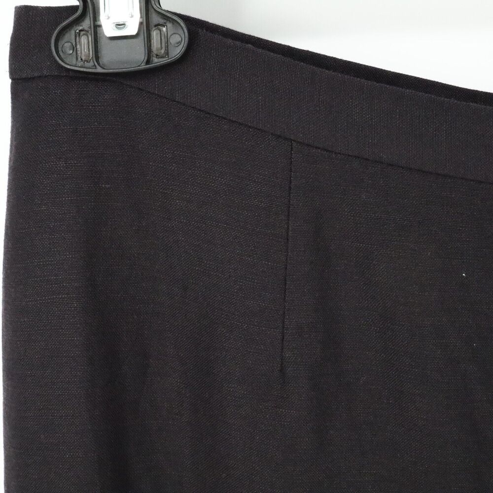 Kasper Dress Pants Womens 8 Black Linen Blend Wide Leg Lined Side Zipper Career - Picture 7 of 12